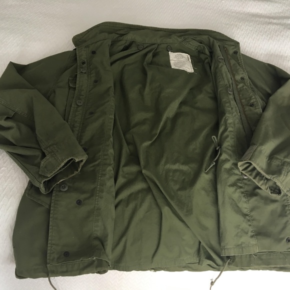 Army green military jacket with liner, Men's Large - Picture 7 of 8